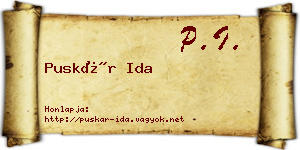 Puskár Ida névjegykártya